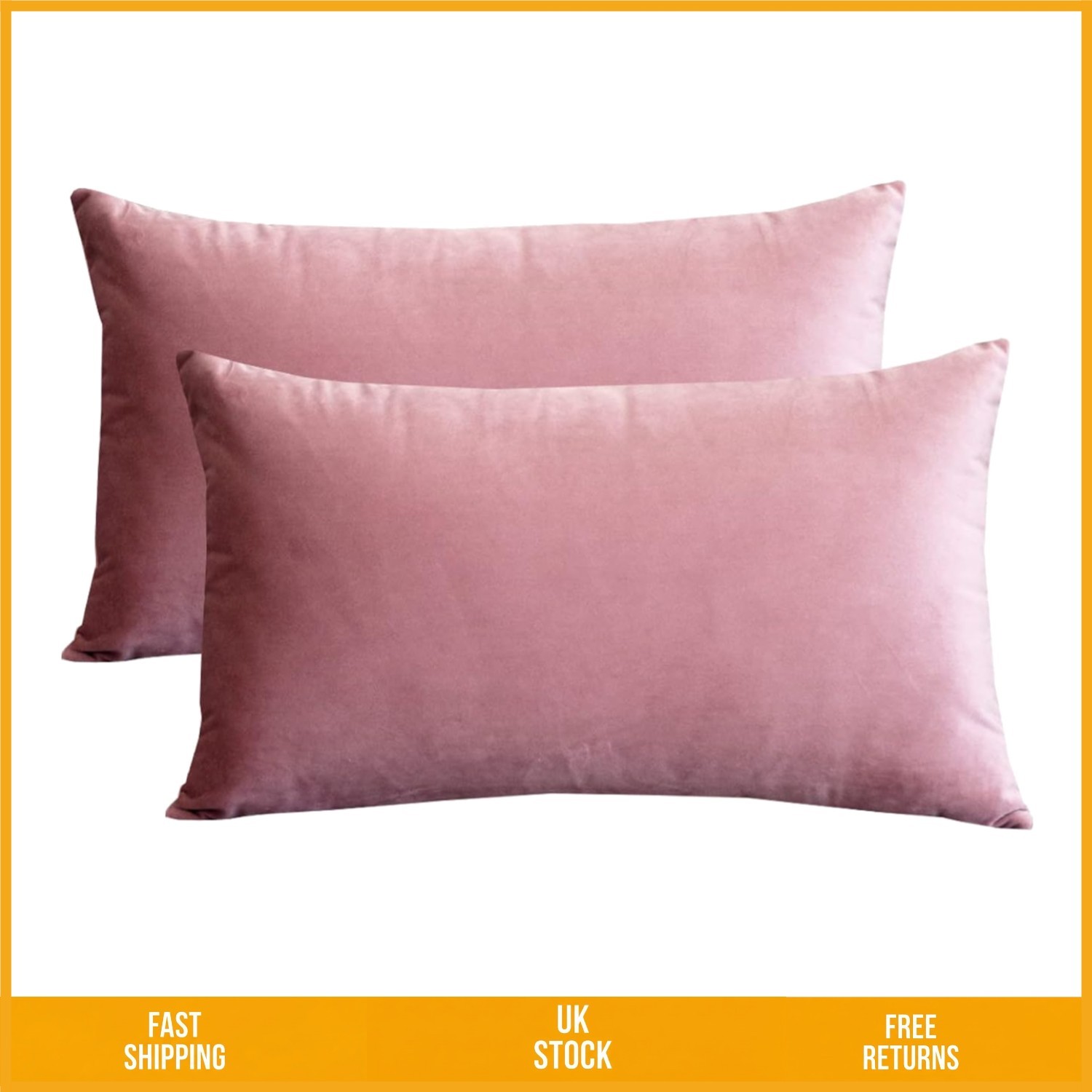 Elegant Soft Velvet Rectangle Throw Pillow Cases Decorative Covers 12x20in 2pk