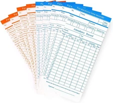 Flexzion Time Cards, Monthly Timesheet, Clock Timecard - 270 Pack, 6 Column 2-Si