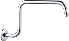 Shower Head Extension Arm 16 in,S Shaped High Rise Extender with Flange Shower..