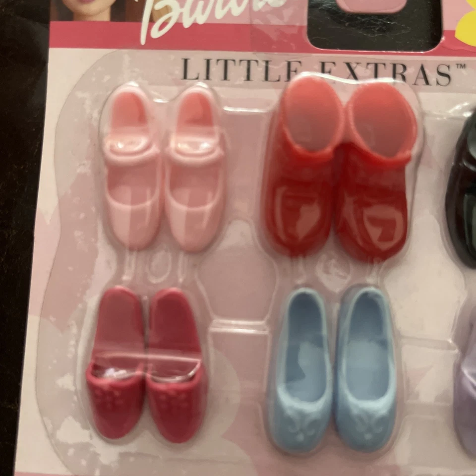 Zapatos Barbie - Mattel "Pequeños Extras" Ajuste Muñeca Posable Antigua 68715-95 Desde 2000 Foto 3 de 4
