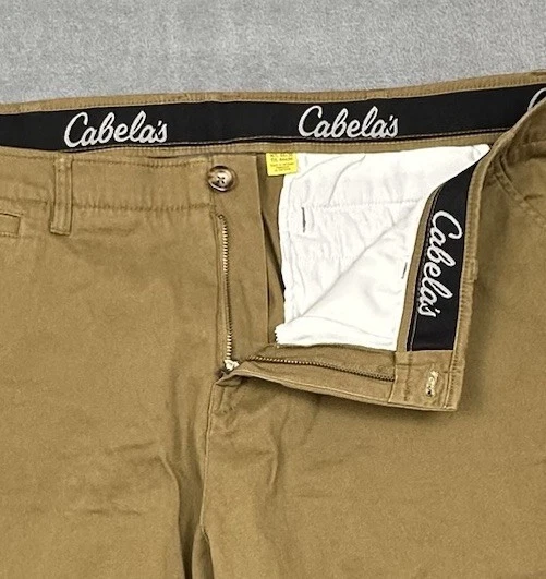 NUEVO Pantalones Cabelas Para Hombre 44x30 (44x 29 Dobladillo) Marrón Calce Clásico Elastizados Rectos Foto 3 de 4