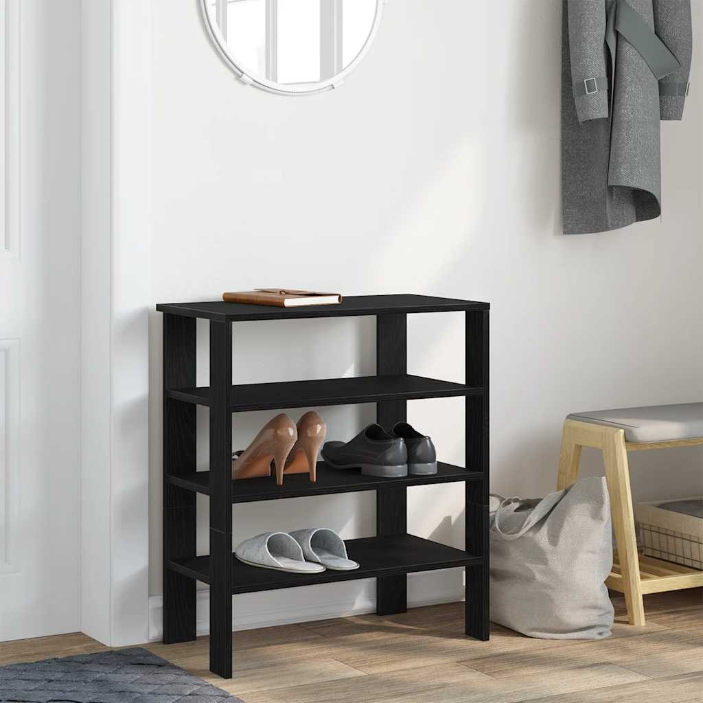 Mobile Porta Scarpe Nero 61x32x70 cm - Design Essenziale in Legno