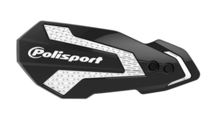 Protège-mains POLISPORT MX Flow noir/blanc cross enduro guidon 22mm 28mm