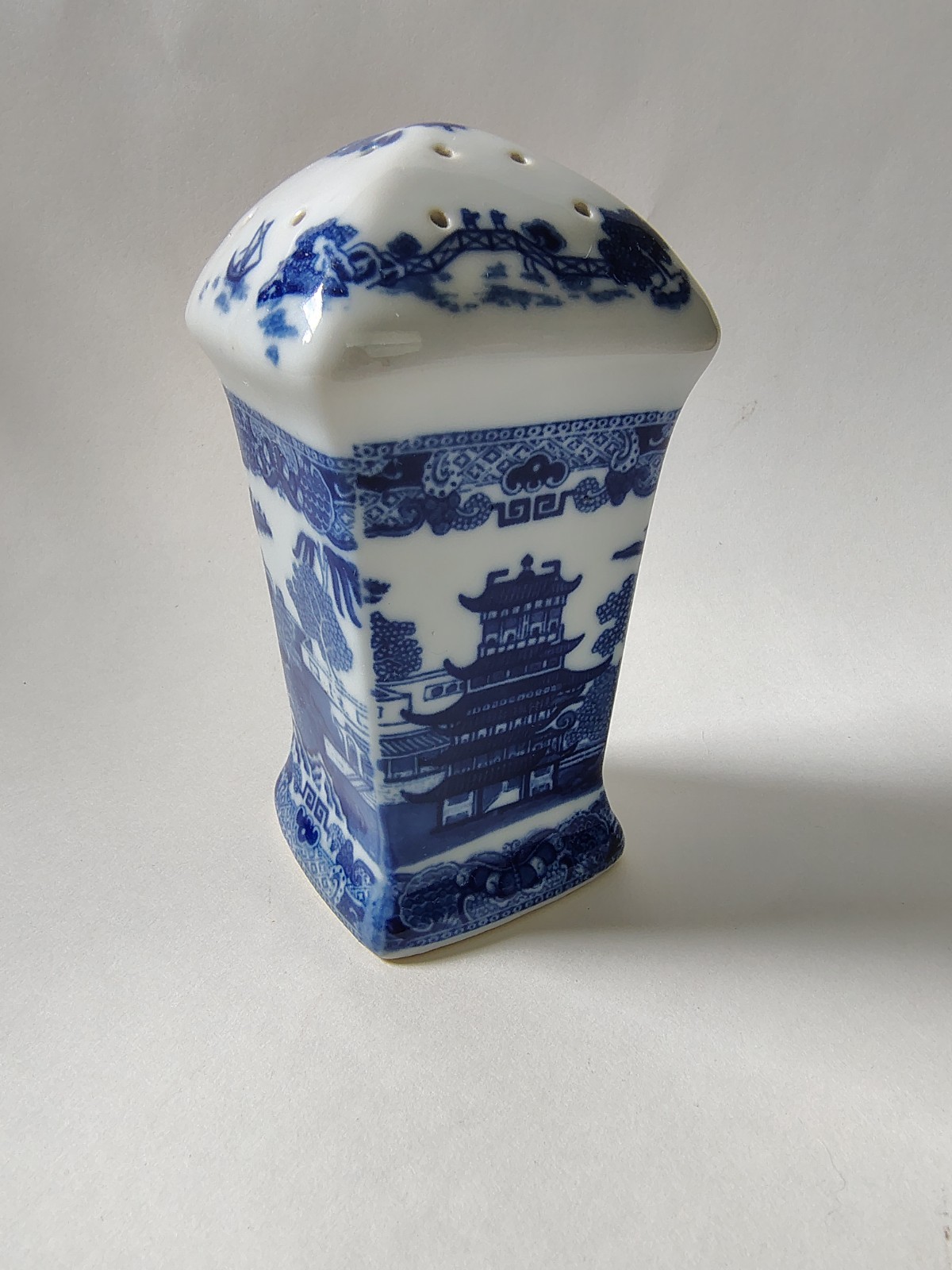 Vintage Japanese Blue & White 4-Sided 17-Hole Hat Pin Holder