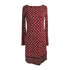 Michael Michael Kors Auburn Autumn Print Stretch Knit Bodycon Dress Size Small S