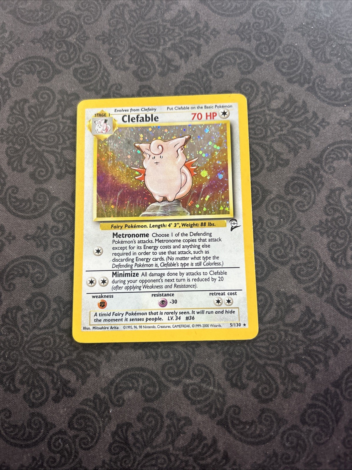 Clefable - 5/130 - Pokemon Base Set 2 Holo Rare Card WOTC