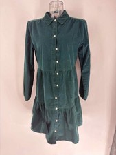Size 6 J Crew Green Corduroy Dress