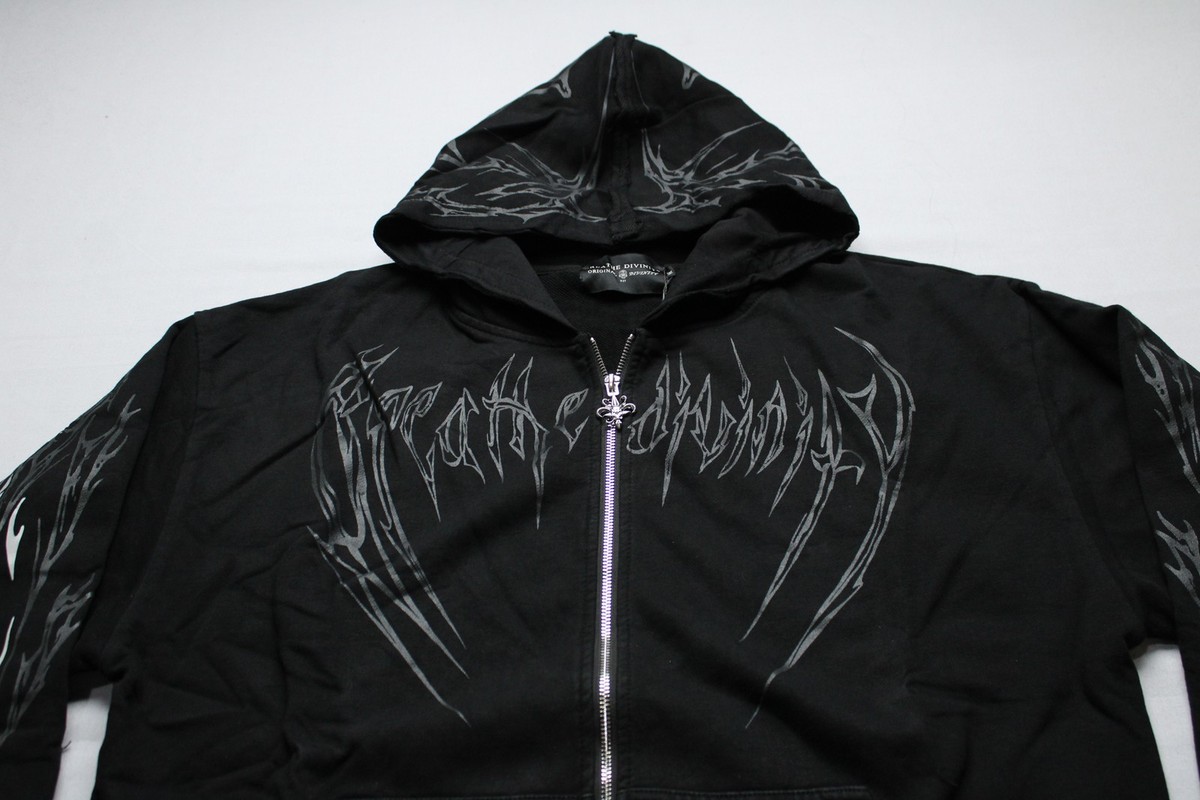 Breathe Divinity クォータージップフーディ　黒×黒 XL Breathe Divinity Men's Oversized Full Zip-Up Hoodie AP2 Darkness