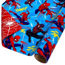 40 sq. ft. Reversible Spiderman Wrapping Paper for All Occasions 1 Roll, 30 ...