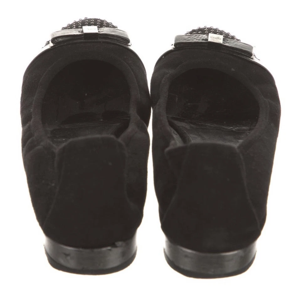 FURLA Mujer Gamuza Ballet Cristal Embellecido Pisos Talla 38/US8 Foto 4 de 4