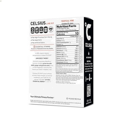 Convenient Tropical Vibe Energy Drink Mix, 14 Sticks with Essential Vitamins