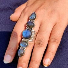 Labradorite Gemstone 925 Sterling Silver Handmade Ring Jewelry All Size RR-46