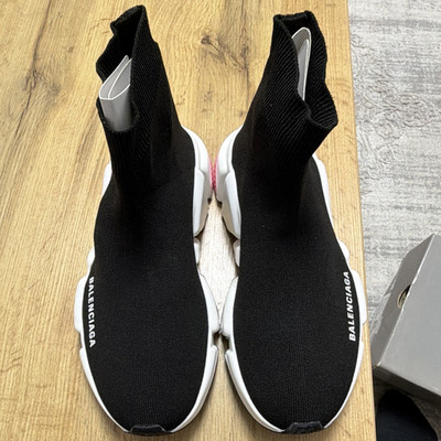 Balenciaga Speed Damen Sneaker Slip-On High Top Schwarz/Weiß/Rosa EU 36
