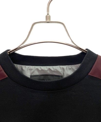 T-shirt manica corta PRADA (Prada) con placca logo triangolo/nero x bordeaux/taglia: - Foto 3 di 4