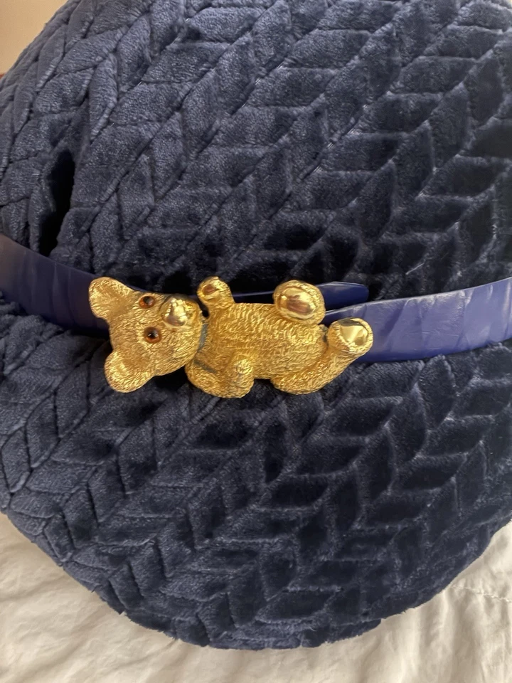 Christopher Ross 1978 Hebilla de cinturón vintage, raro oso dorado con ojos de cristal. Foto 2 de 4