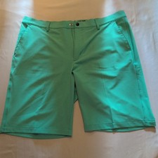 Greg Norman ML75 Microlux Men's Golf Shorts Green 38" Waist Stretch