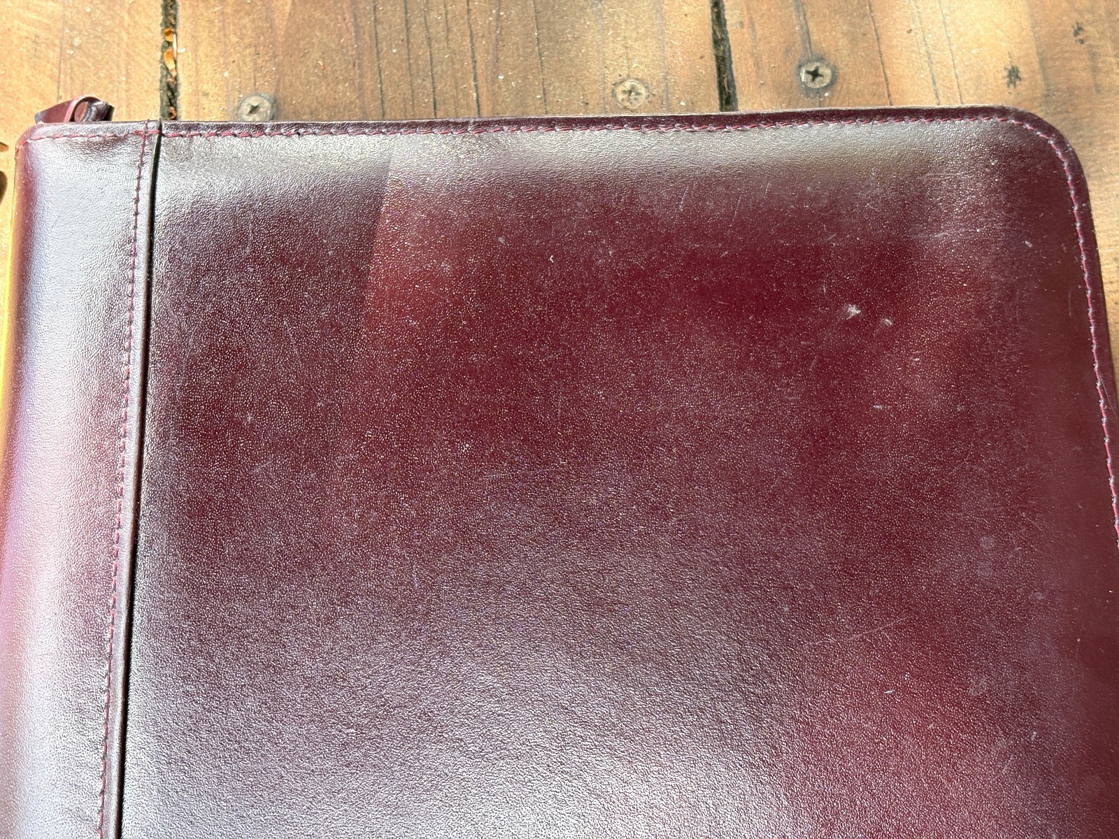 Genuine Leather Portfolio/Folder With Zipper and Pockets