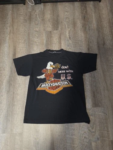 70s /80s Harley-Davidson Boxing Eagle Singl Stitch S 1970s vintage concert t-shirt, vintage, single stitch, B+ condition