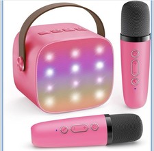Mini Karaoke Machine for Kids Toys, Portable Bluetooth Speaker with 2 Wireless