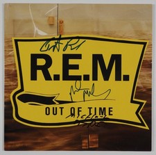 R.E.M. JSA Signed Autograph Record Album Vinyl Out Of Time Michael Stipe  +