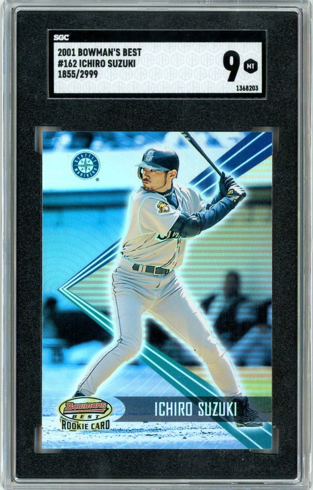 2001 Bowman's Best Ichiro Suzuki /2999 SGC 9 Graded Rookie Card Mariners #162 RC