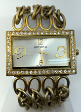 Arden B. Watch Women Gold Tone Multi Strand Chain Quartz 43mm New Battery