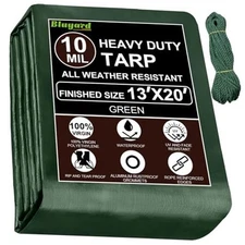 Tarp Waterproof 13x20 Ft Heavy Duty Tarp Thicker 10 Mil Large Tarps with 20M 