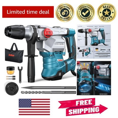 Heavy-Duty Rotary Hammer Drill 1-9/16'' Capacity - Complete with Chisel & Bit
