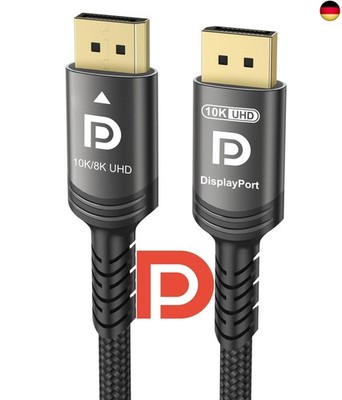 10K 8K 4K DisplayPort 2.1 Kabel 54Gbps 2M, VESA Zertifiziertes DP zu DP Kabel 4K
