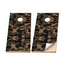 Premium Cornhole Vinyl Wraps - 3M Decal - Camo - Woodland Hunting Camouflage
