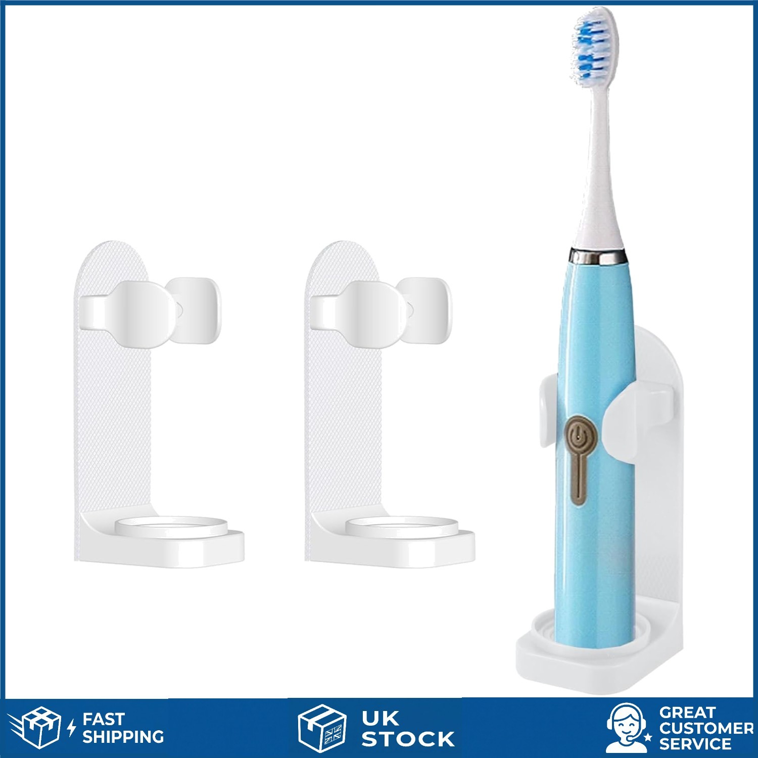 Space-Saving Toothbrush Holder with Drainage - 2 Pack for Organized Bathrooms
