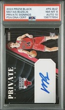 2024-25 Prizm Black - Private Signings Matas Buzelis PSA 8 Auto 10 (on-card)