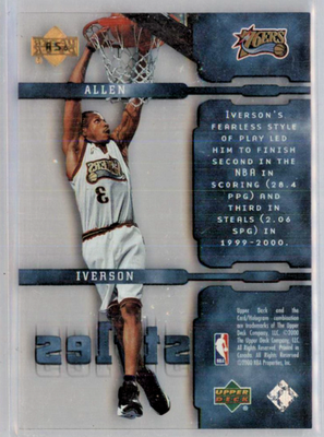 【確認用】アイバーソン① 2000-01 Upper Deck Slam Air Styles Allen Iverson #AS6 PHILADELPHIA