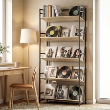 Bookshelf Anti-Slip Room Divider 5-Tier Oak