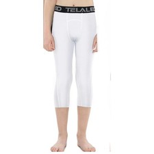 White 3/4 Compression Pants Tights Under Shorts, Youth Boys Medium, Brand New