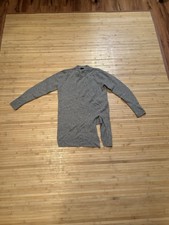 Gray Cashmere Crew Neck Pullover Sweater Long Sleeve Casual Solid Classic