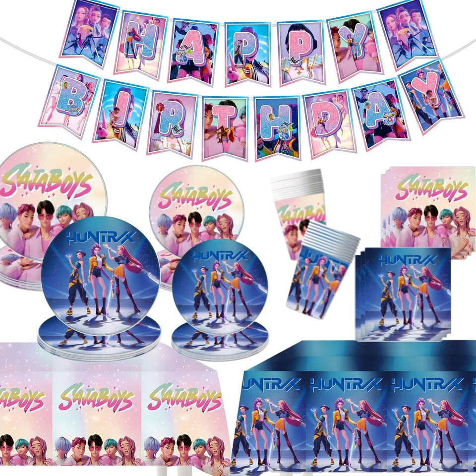 Kpop Demon Hunters Birthday Party Supplies Huntrix Rumi Mira Banner - Image 3 of 4