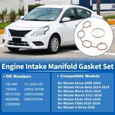 No.ms97359 Engine Intake Manifold Gasket Set Fit For Nissan Versa 2009-2020