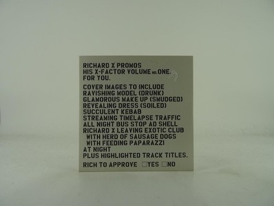 RICHARD X X FACTOR VOLUME ONE (114) 15 Track Promo CD Album including Card Sleev