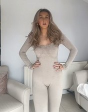 Missy Empire Knit Beige Jumpsuit Women’s Size 8