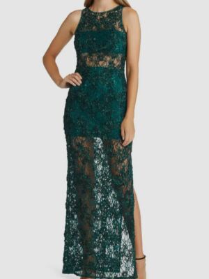 $248 Sho by Tadashi Shoji Women's Green Ribbon Lace Sleeveless