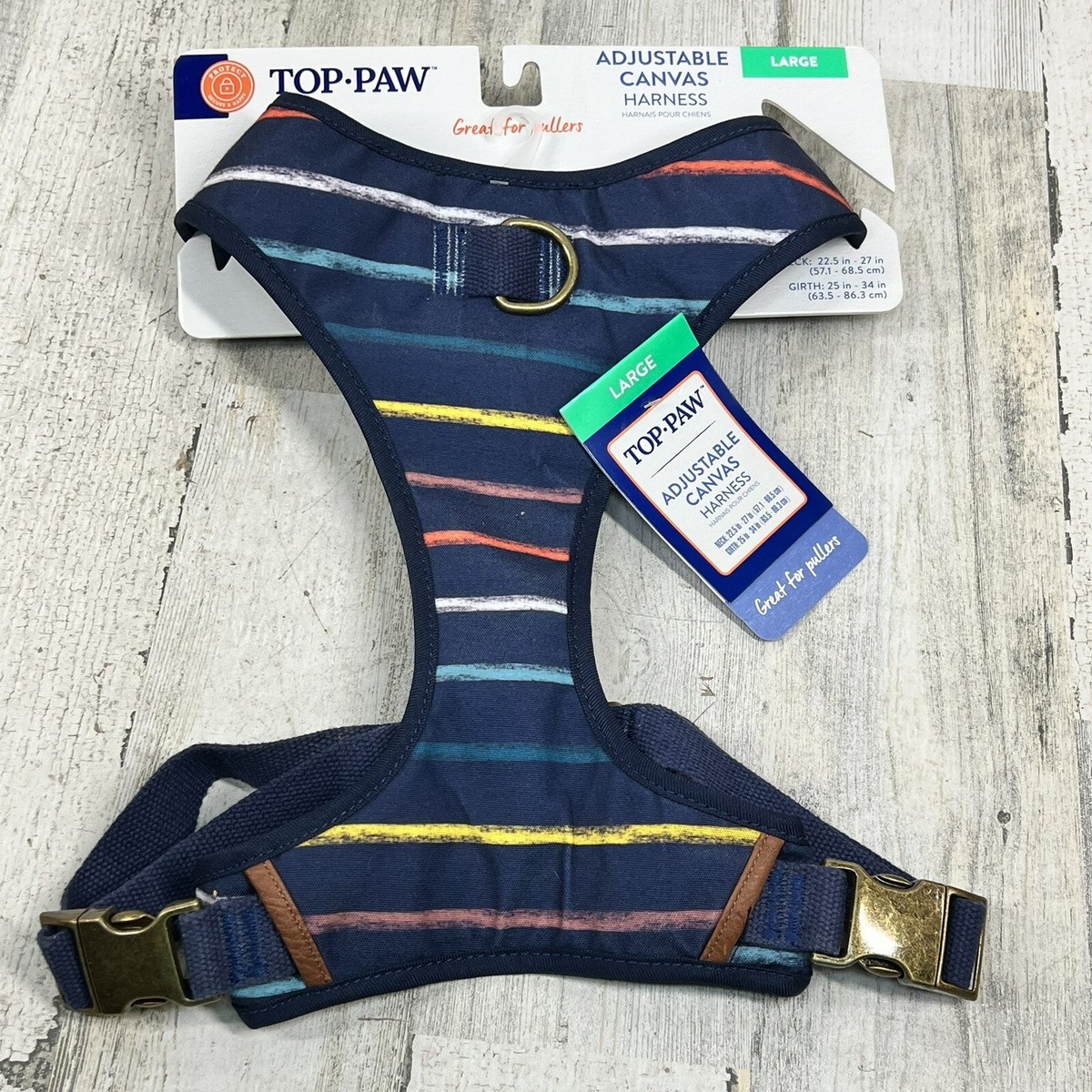 Canvas Harness New Beach Canvas Overlay Dog Harness | Shop Life is Good main image 3