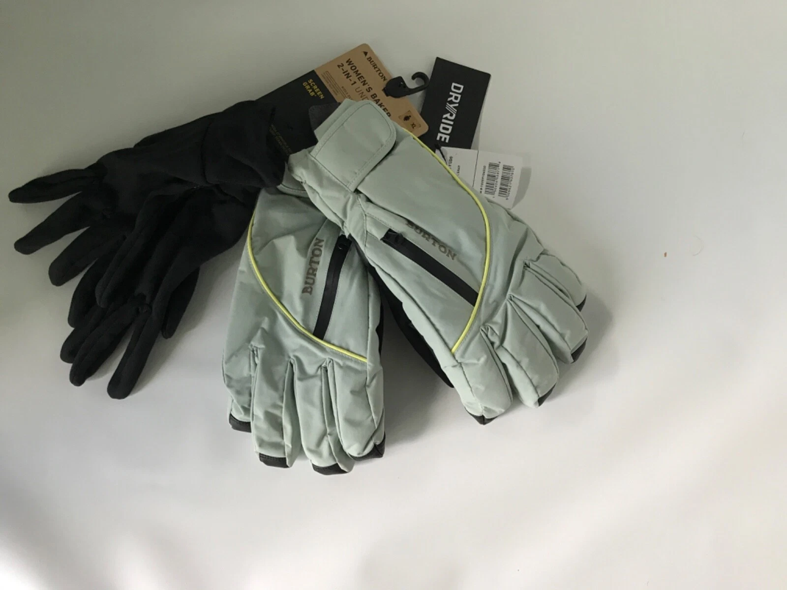 BURTON DryRide Gray Baker Touchscreen Snowboard Ski GLOVES w/Liner Womens XL NEW