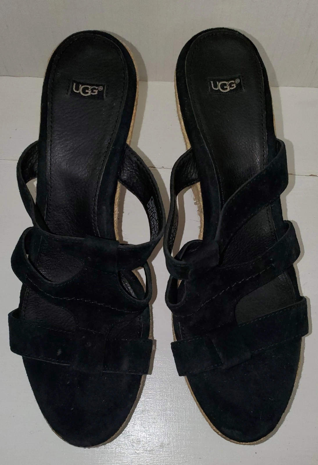 SANDALI SLIPON UGG NERI SCAMOSCIATI DONNA US 11 UK 9.5 EU 42