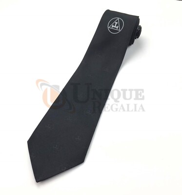 Freimaurer Royal Arch 100 % Seide gewebte Krawatte mit königlichem Bogen Logo schwarz NT005