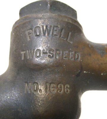 Vintage Antique POWELL Two-Speed No. 1696 Gas Pump Brass Vintage Antique POWELL Two-Speed No. 1696 Gas Pump Brass
