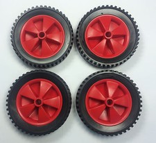 4 x 148mm (5 3/4") Red Plastic Wheels With Black Tyres For Models