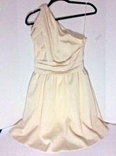 MM Couture by Miss Me, Size S, Ivory One Shoulder Draped Mini Cocktail Dress