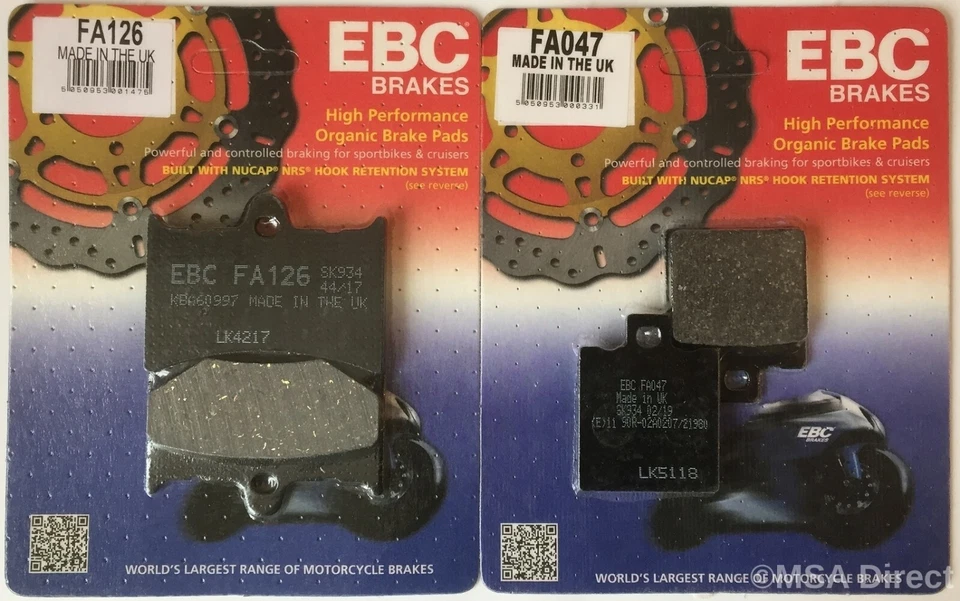 EBC Organique avant Et Arrière Disque Frein Plaquettes Aprilia RS125 (1992 '2005 - Photo 1/4