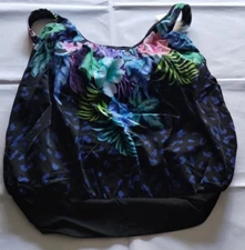 Swim Separates Underwire Black/Multicolor Swim Top Size 8